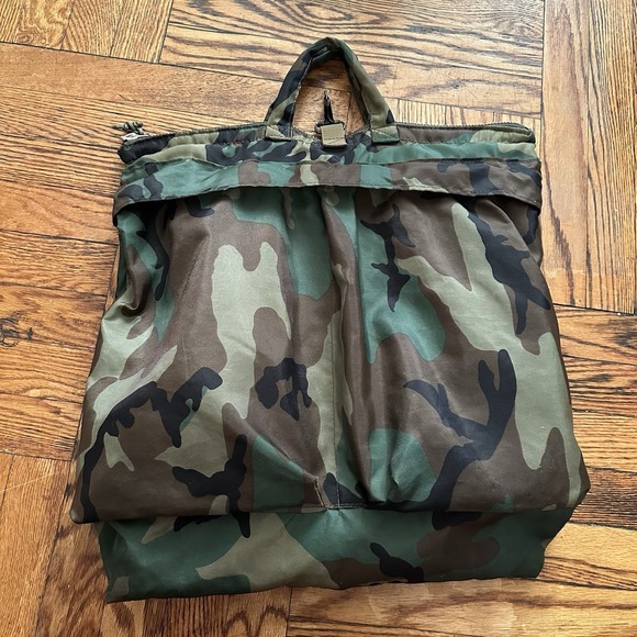 Vintage 90s Y2K Camo Purse Bag Camouflage Nylon Womens Large Green Clueless Edit - Picture 2 of 16